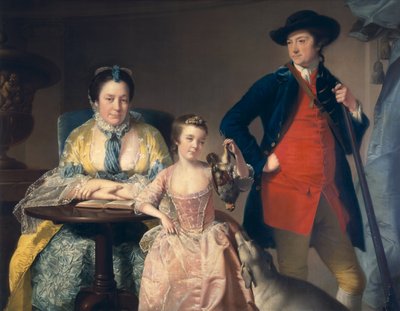 James y Mary Shuttleworth con una de sus hijas, 1764 de Joseph Wright of Derby